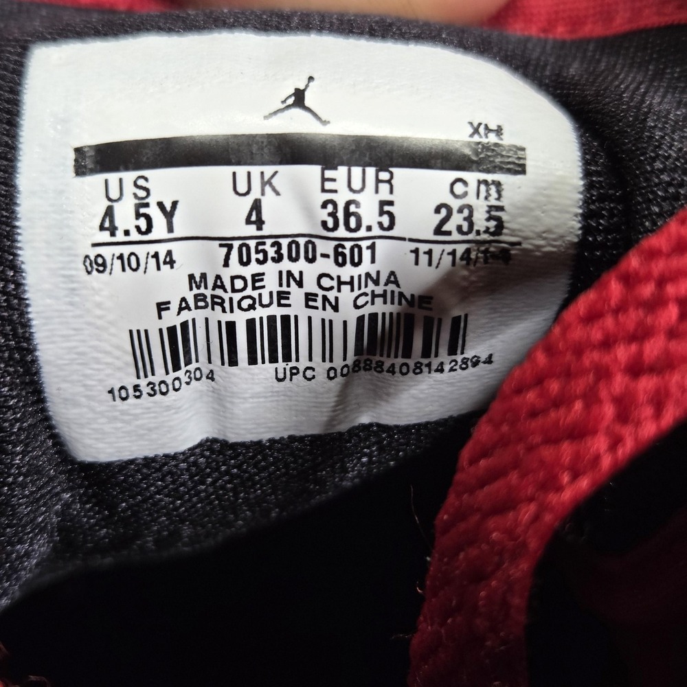 Nike Air Jordan 1 Retro High Shoes Youth‎ Size 4.5Y Gym Red Black 705300-601 - Picture 7 of 12